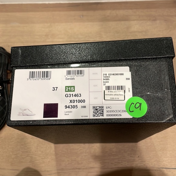 Authentic Chanel Black Leather CC Sandals Size 37 - Picture 6 of 6